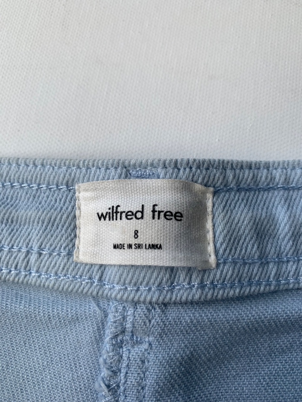 Wilfred Modern Utility Pant Light Blue mid-rise Straight Leg Women's  size 8 - Picture 10 of 13